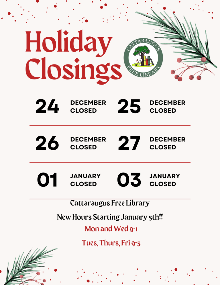 Upcoming closings for the Holidays!